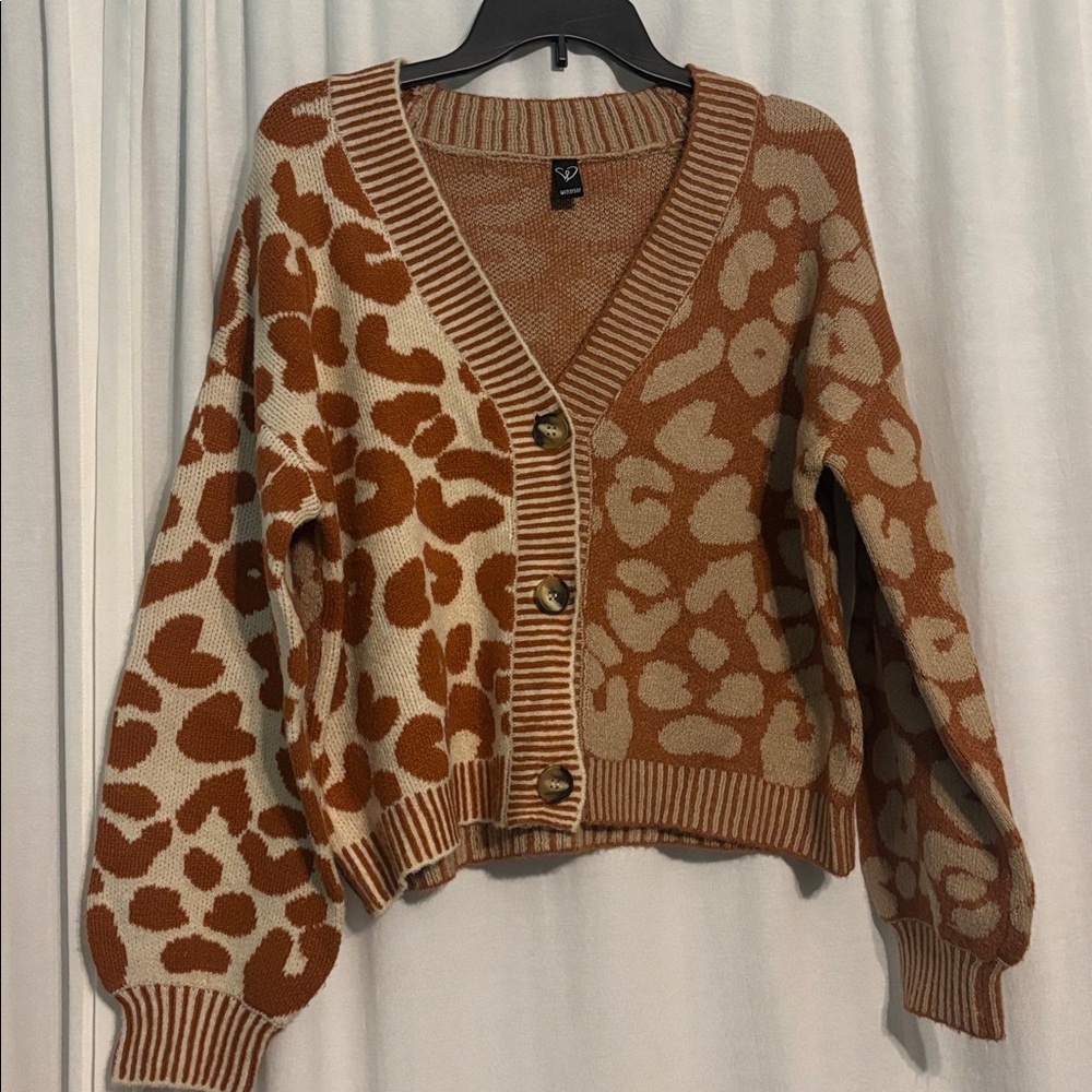 Windsor Brown and Cream Leopard Cardigan